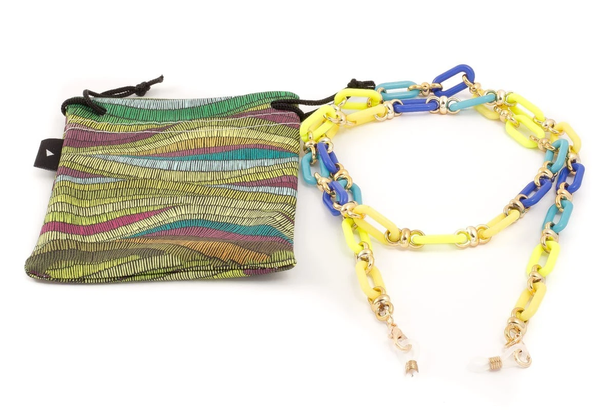 AIRPORT Catenella Per Occhiali Fluo 10378M Multicolor Blu Giallo 1 AIRPORT Catenella Per Occhiali Fluo 10378M Multicolor Blu Giallo