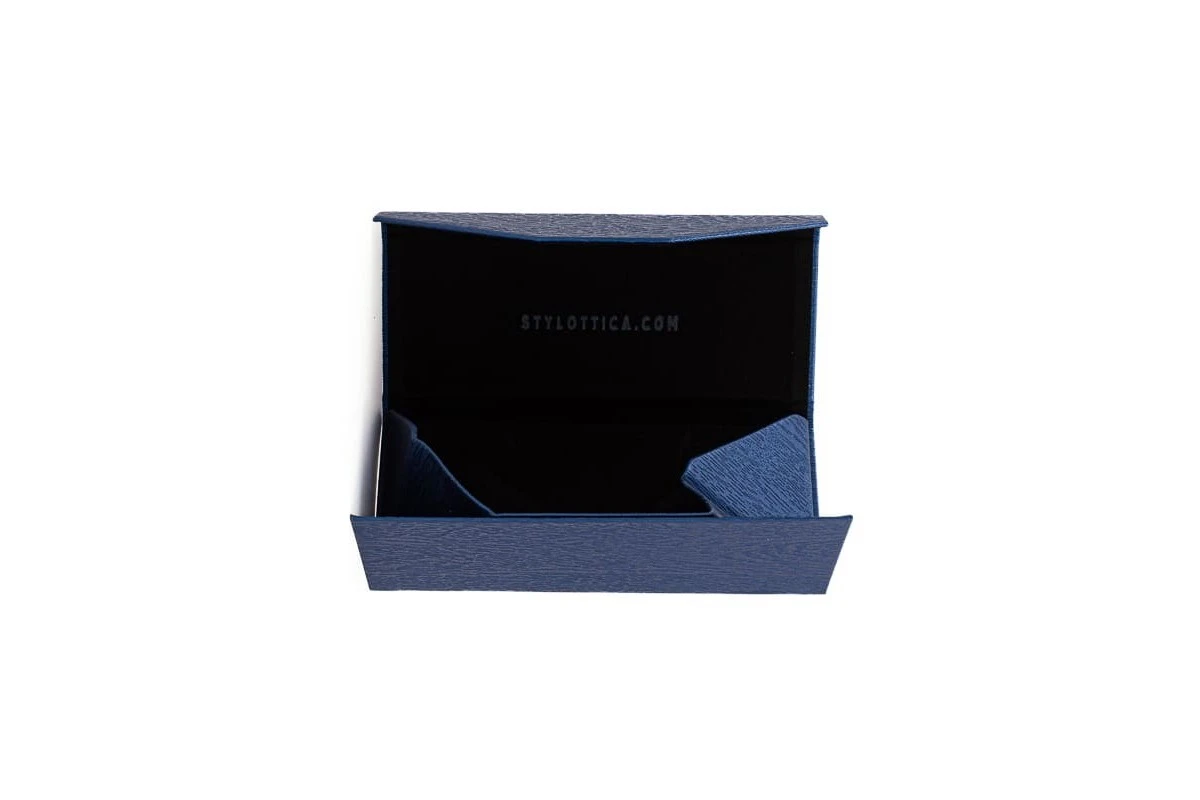 Astuccio Occhiali Pieghevole STILOTTICA Blu Scuro Nero 2 Astuccio Occhiali Pieghevole STILOTTICA Blu Scuro Nero - immagine 2