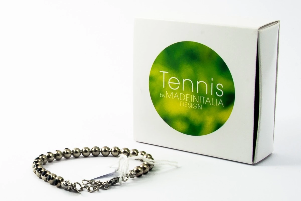 Bracciale Tennis Regolabile MADEINITALIA DESIGN Argento Nero 1 Bracciale Tennis Regolabile MADEINITALIA DESIGN Argento Nero