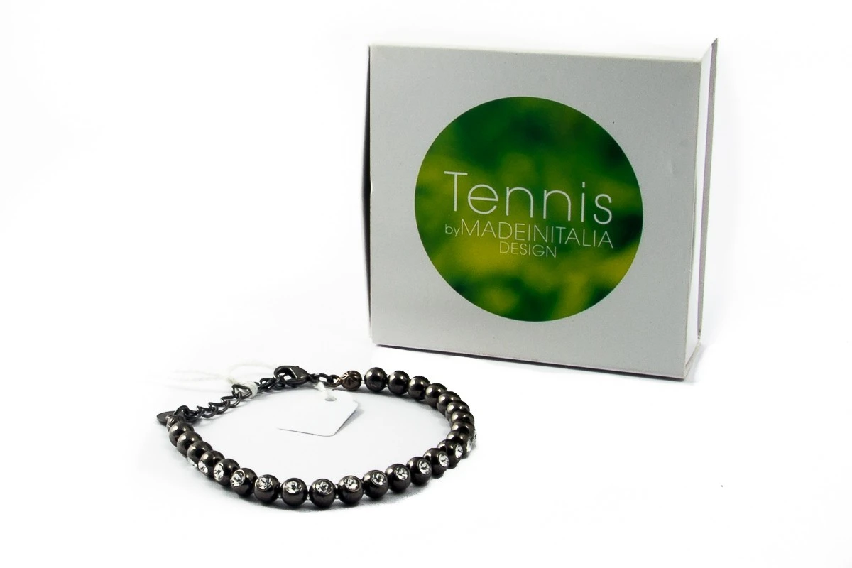 Bracciale Tennis Regolabile MADEINITALIA DESIGN Grigio Clear 1 Bracciale Tennis Regolabile MADEINITALIA DESIGN Grigio Clear