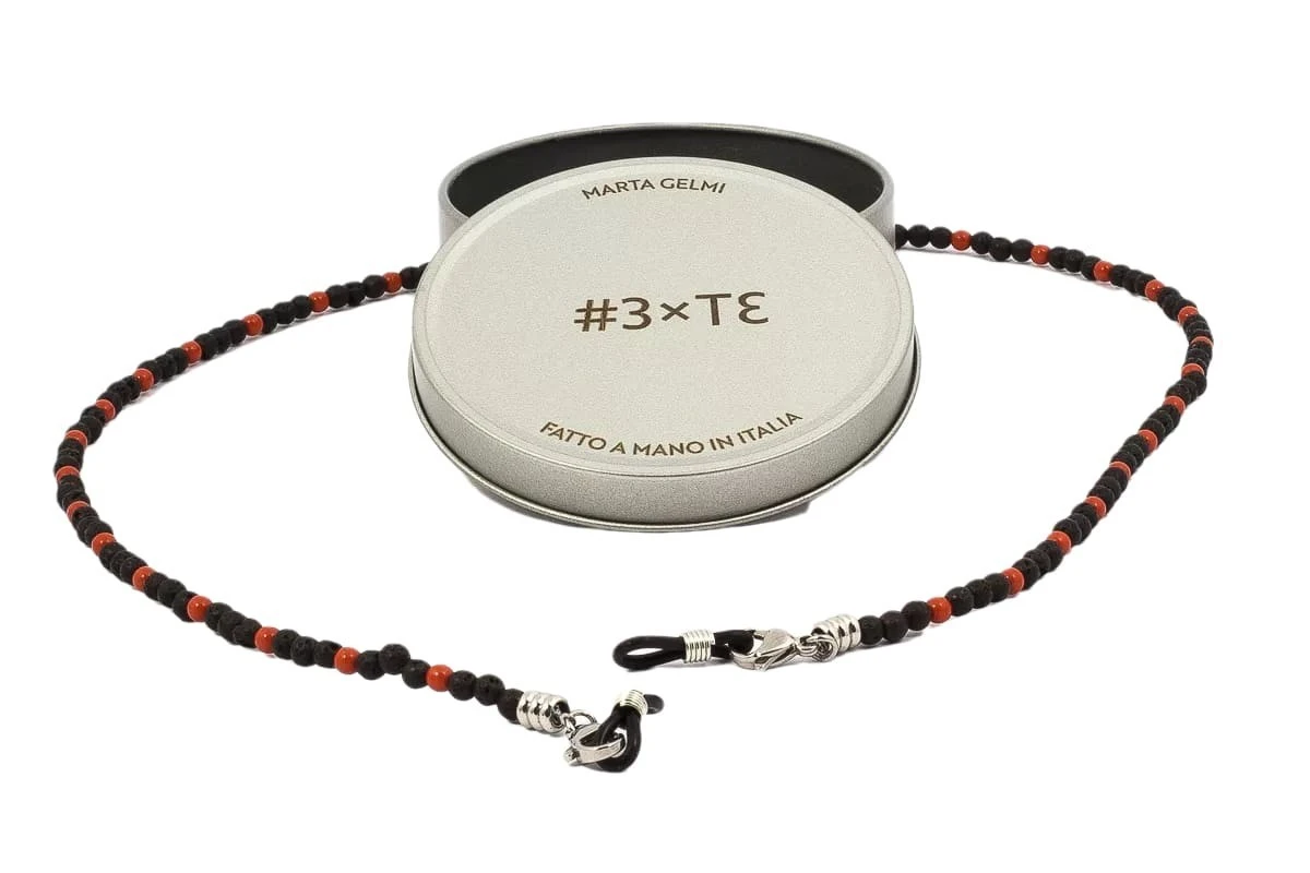 Catenella Occhiali - Collana MARTA GELMI 3XTE Earth And Sea Lava E Corallo 1 Catenella Occhiali - Collana MARTA GELMI 3XTE Earth And Sea Lava E Corallo