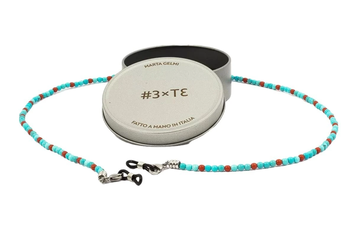 Catenella Occhiali - Collana MARTA GELMI 3XTE Earth And Sea Turchese E Corallo 1 Catenella Occhiali - Collana MARTA GELMI 3XTE Earth And Sea Turchese E Corallo