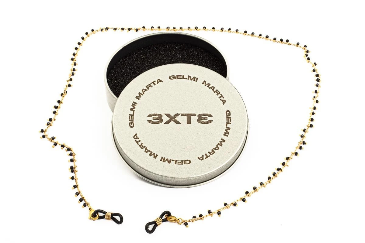 Catenella Occhiali - Collana MARTA GELMI 3XTE Mexico Nero Oro 1 Catenella Occhiali - Collana MARTA GELMI 3XTE Mexico Nero Oro