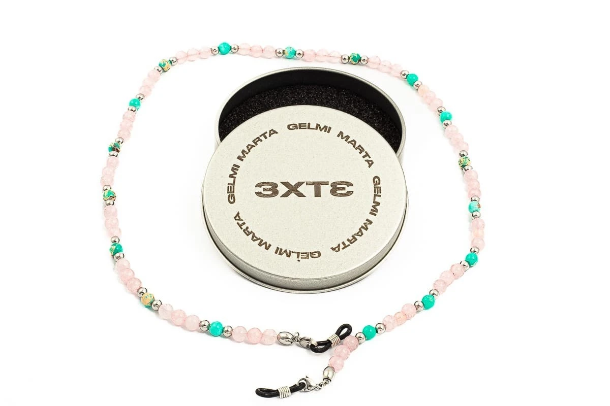 Catenella Occhiali - Collana MARTA GELMI 3XTE Molten Rocks Quarzo Rosa 1 Catenella Occhiali - Collana MARTA GELMI 3XTE Molten Rocks Quarzo Rosa