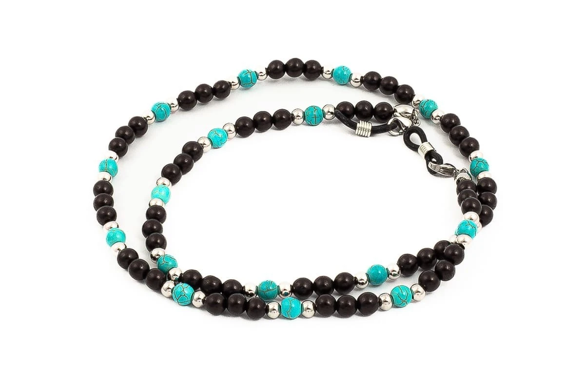 Catenella Occhiali - Collana MARTA GELMI 3XTE Wood Legno Nero E Turchese 4 Catenella Occhiali - Collana MARTA GELMI 3XTE Wood Legno Nero E Turchese - immagine 4