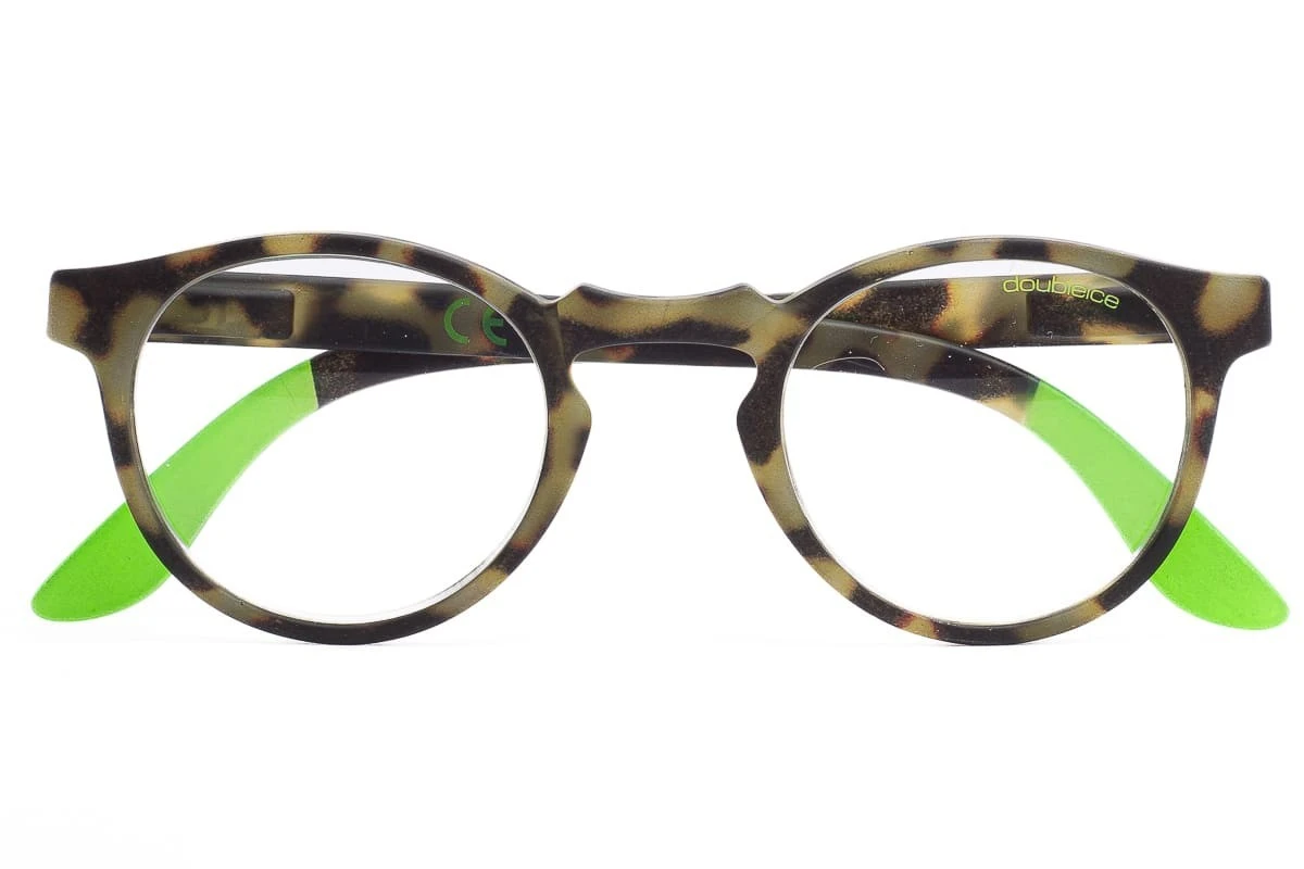 Occhiali Da Lettura Premontati DOUBLEICE Round Demi Fluo Green Turtle 2 Occhiali Da Lettura Premontati DOUBLEICE Round Demi Fluo Green Turtle - immagine 2