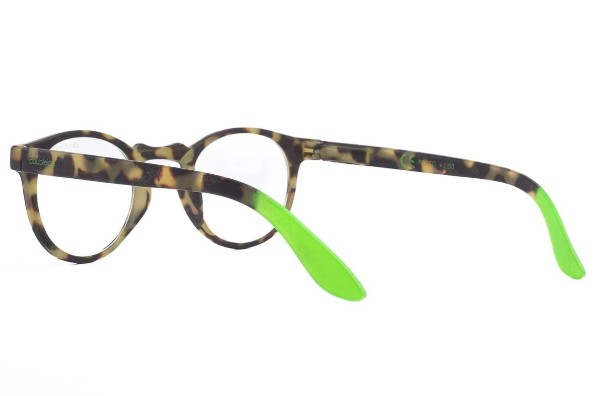 Occhiali Da Lettura Premontati DOUBLEICE Round Demi Fluo Green Turtle 5 Occhiali Da Lettura Premontati DOUBLEICE Round Demi Fluo Green Turtle - immagine 5