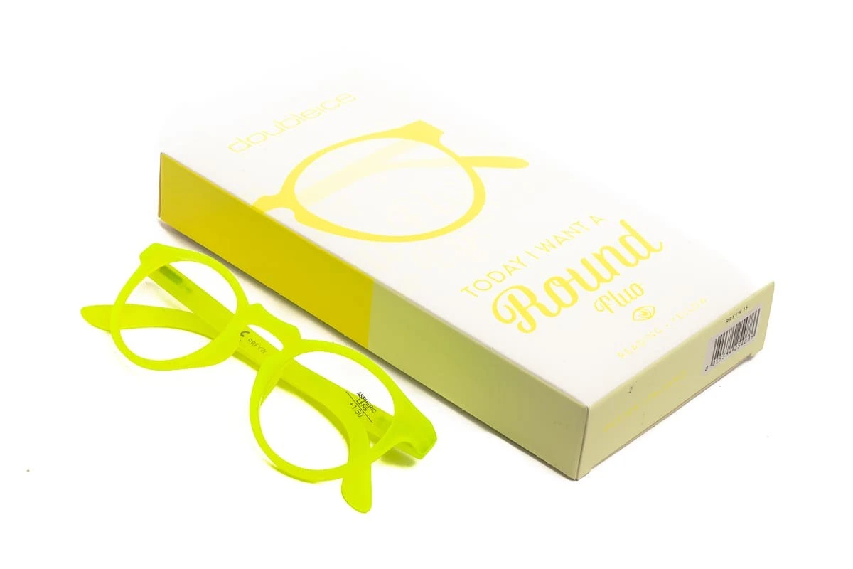 Occhiali Da Lettura Premontati DOUBLEICE Round Fluo Yellow 1 Occhiali Da Lettura Premontati DOUBLEICE Round Fluo Yellow